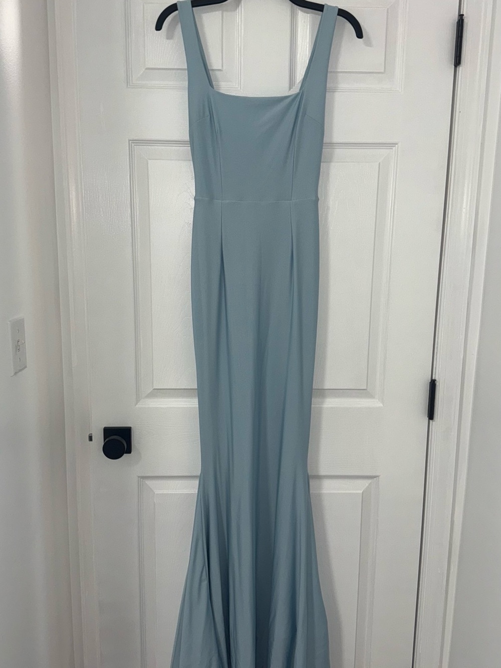 Light Blue Maxi Dress with Square Neck